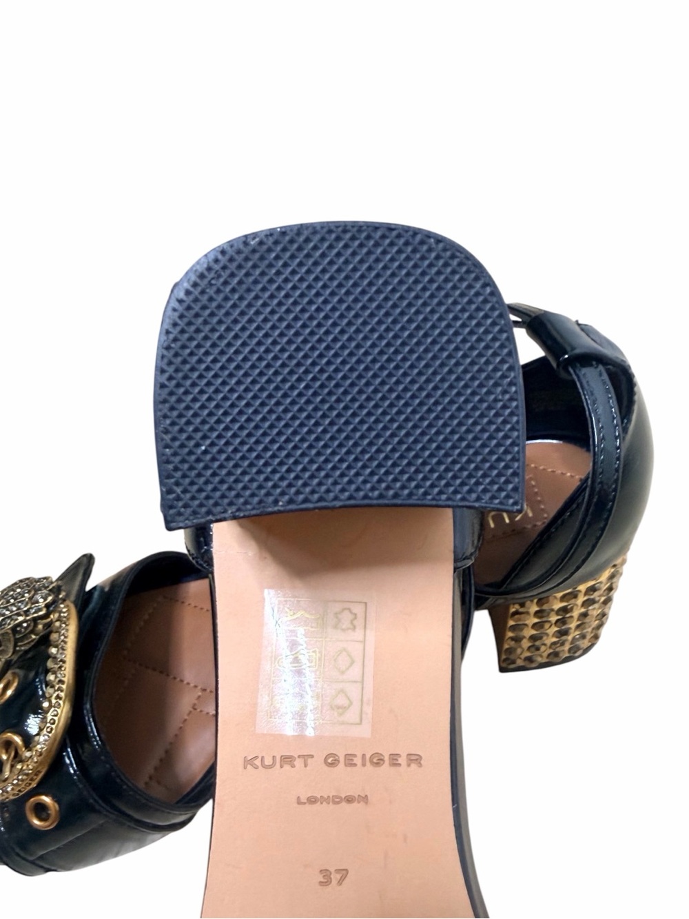 KURT GEIGER MAYFAIR Patent Leather Eagle Crystal Heel. - Picture 10 of 10